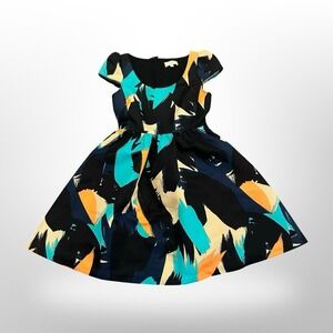 Moulinette Soeurs Anthropologie Abstract Print Fit & Flare Dress Women's Size 4